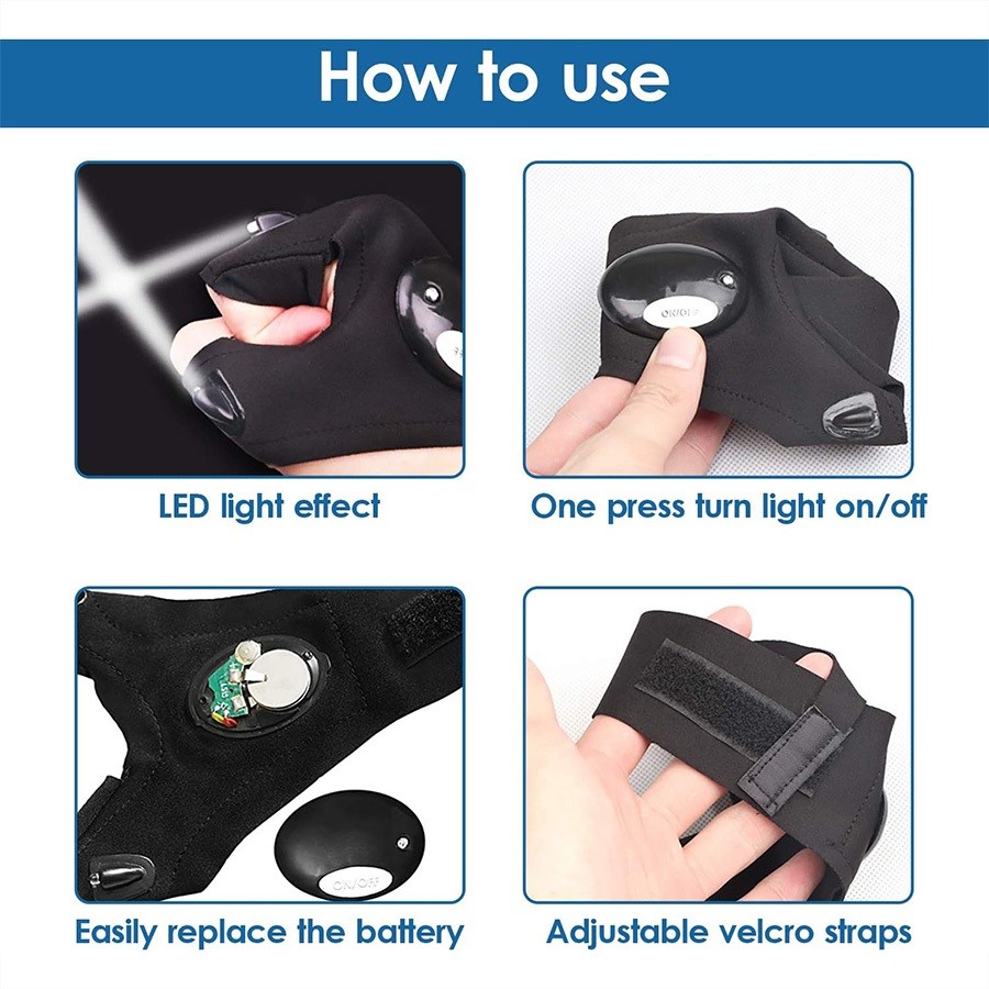 دستکش چراغ دار Glove light